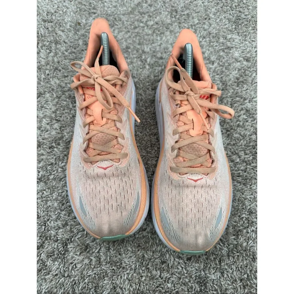 Hoka One One Clifton 8 Women's Size 9.5B High Cushion Running Shoes Coral Orange